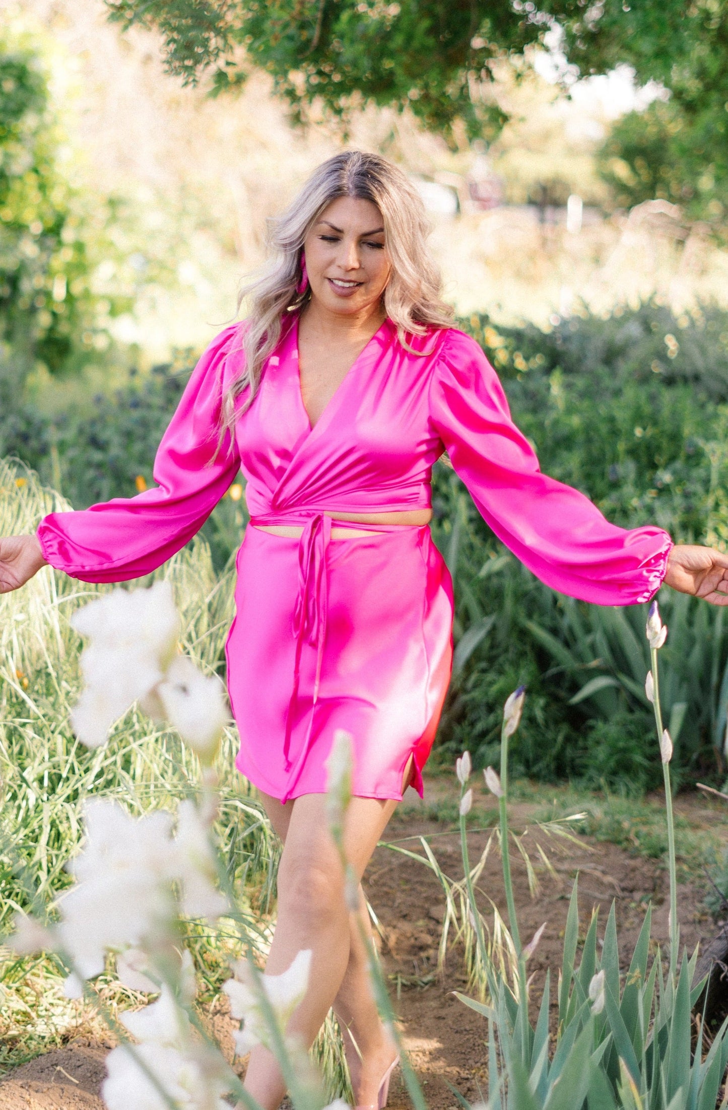 Boardwalk Nights Skirt in Hot Pink-LAST ONE