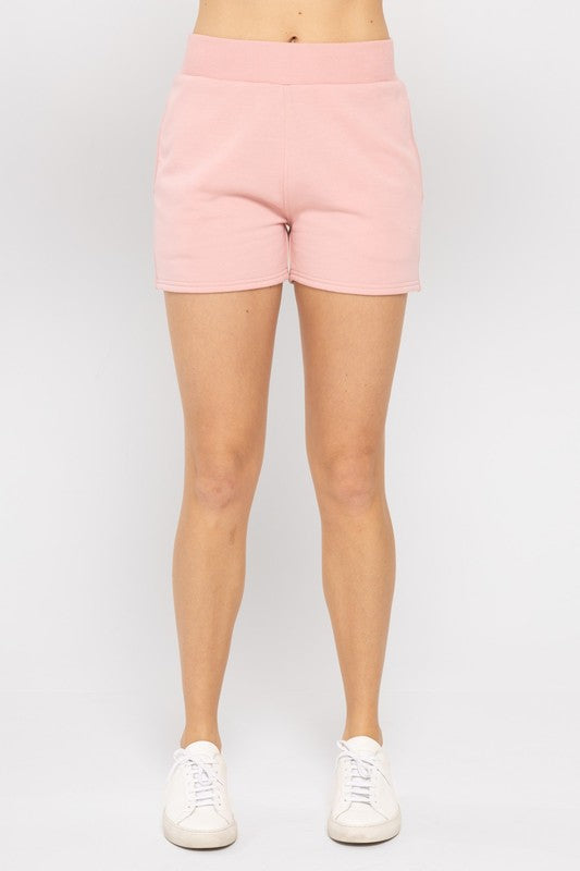 Chill Mode Fleece Pink Shorts