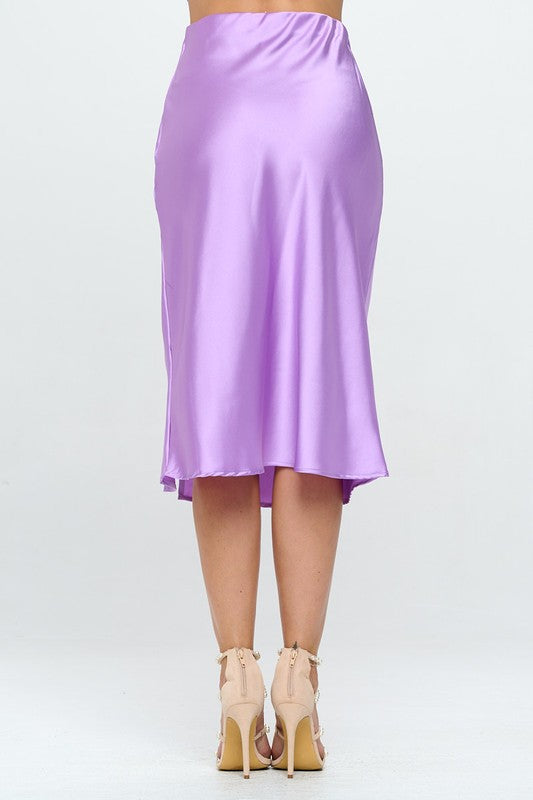 Lavender Escape Satin Maxi Skirt